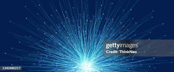 stockillustraties, clipart, cartoons en iconen met abstract circular glowing lines background design - quantum physics