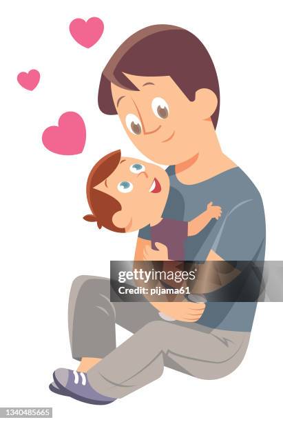 happy father's day - happy loving family stock illustrations