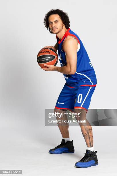 Shane Larkin, #0 poses during the 2021/2022 Turkish Airlines EuroLeague Media Day of Anadolu Efes Istanbul at on September 14, 2021 in Istanbul,...