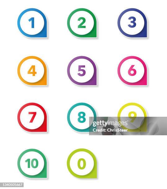 number icons set - bullet point stock illustrations