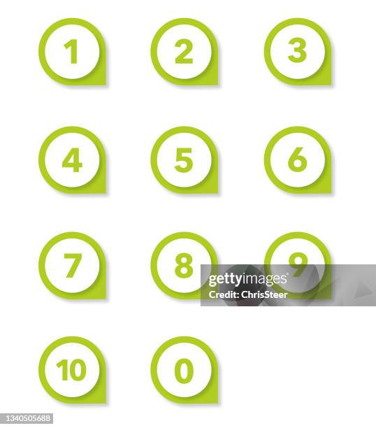 number icons set - bullet point stock illustrations