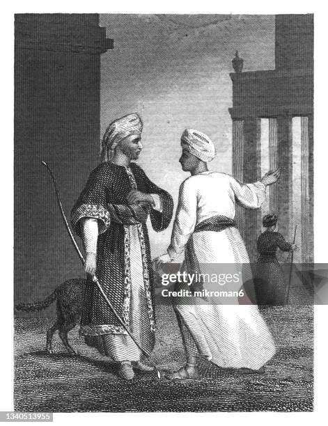 old engraved illustration of the prodigal's brother - prodigal son stock pictures, royalty-free photos & images