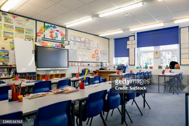 empty classroom - education stock pictures, royalty-free photos & images