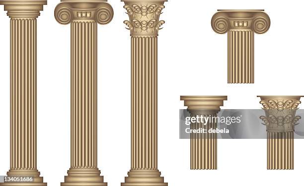 ilustrações, clipart, desenhos animados e ícones de colunas douradas - romano