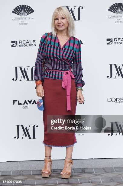 Eugenia Martínez de Irujo attends the Jorge Vazquez Fashion Show Mercedes Benz Fashion Week Madrid September 2021 at Mandarin Ritz Hotel on September...