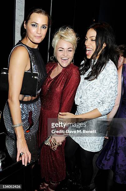 Model Yasmin Le Bon, and actors Jaime Winstone and Rosario Dawson attend the launch of the Vertu Constellation, the luxury mobile phone maker's first...