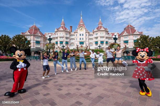 Teddy Riner and the France Judo team visit Disneyland Paris at Disneyland Paris on September 14, 2021 in Paris, France.