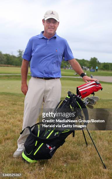 Philip Cardwell poses for a photo after completing Round 1 of the Massachusetts Open Championship at Black Rock Country Club in Hingham. . Staff...