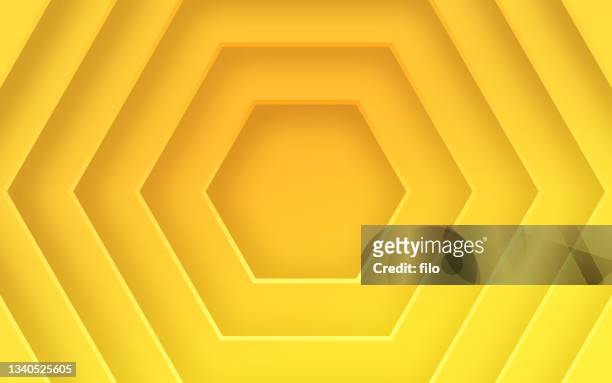 stockillustraties, clipart, cartoons en iconen met yellow honey hexagon beehive abstract background pattern - bee stock illustrations