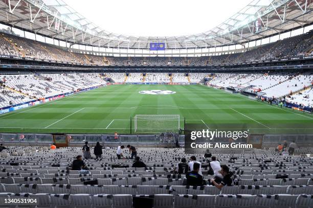 General view inside the stadium prior to the UEFA Champions League group C match between Besiktas and Borussia Dortmund at Vodafone Park on September...