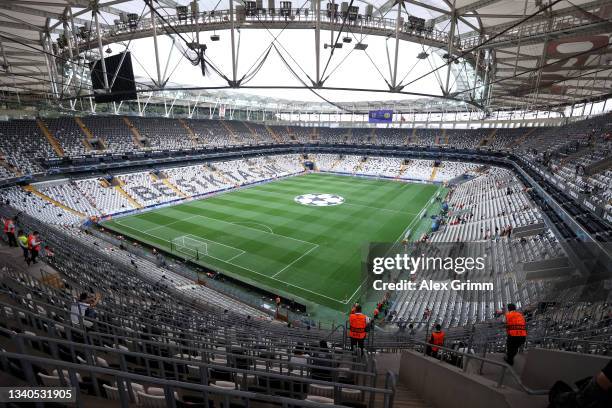 General view inside the stadium prior to the UEFA Champions League group C match between Besiktas and Borussia Dortmund at Vodafone Park on September...