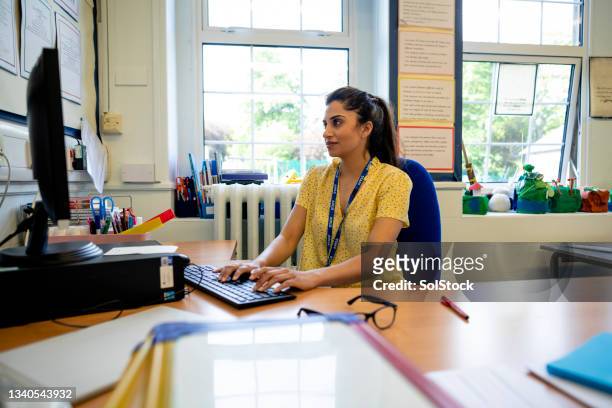morning lesson prep - school desk stock pictures, royalty-free photos & images