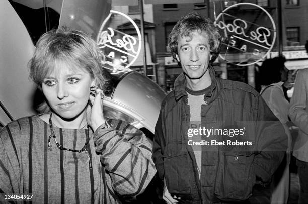 18th JUNE: Robin Gibb of The Bee Gees poses with his wife Dwina Murphy at the Be Bop Cafe in New York City on 18th June1984.