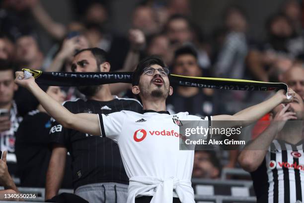 Besiktas fan shows their support during the UEFA Champions League group C match between Besiktas and Borussia Dortmund at Vodafone Park on September...