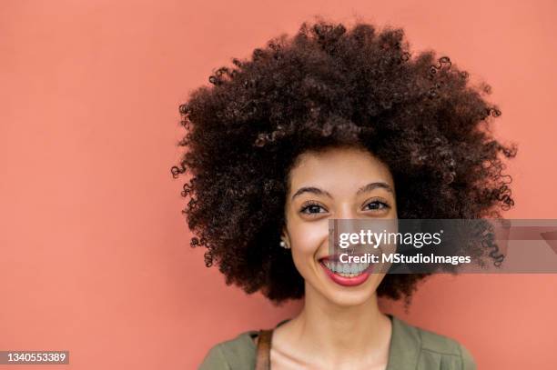 close up of smiling woman - pierced stock pictures, royalty-free photos & images