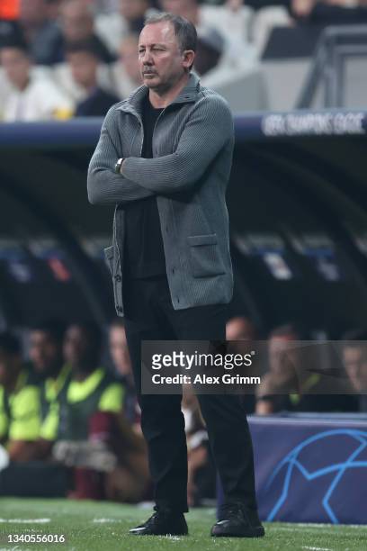 Sergen Yalcin, Head Coach of Besiktas looks on during the UEFA Champions League group C match between Besiktas and Borussia Dortmund at Vodafone Park...