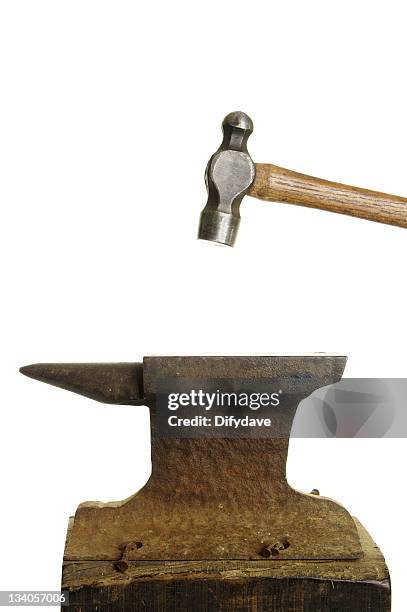 anvil and hammer - anvil stock pictures, royalty-free photos & images