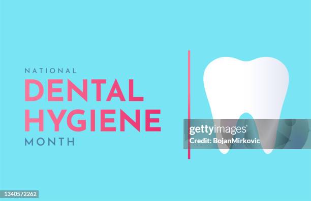 stockillustraties, clipart, cartoons en iconen met national dental hygiene month. vector - dental implant
