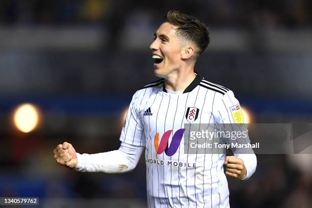 Harry Wilson of Fulham celebrates after scoring their side's third goal during the Sky Bet Championship match between Birmingham City and Fulham at...