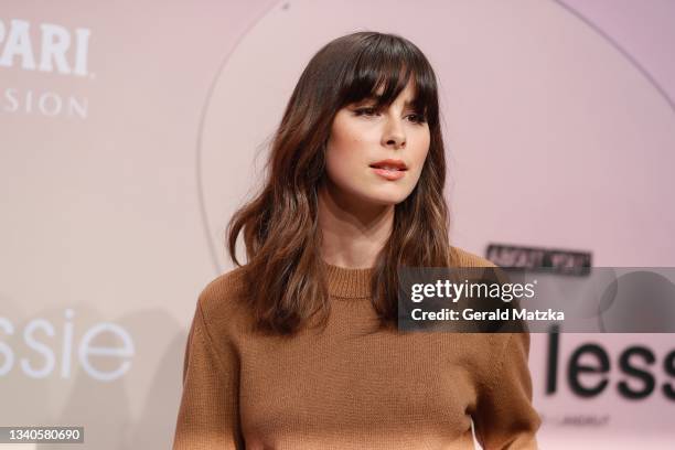 Lena Meyer-Landrut attends the a lot less by Lena Meyer-Landrut show during the ABOUT YOU Fashion Week Autumn/Winter 21 at Kraftwerk on September 15,...