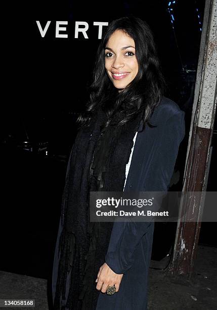 Actress Rosario Dawson attends the launch of the Vertu Constellation, the luxury mobile phone maker's first touchscreen handset, at the Farmiloe...