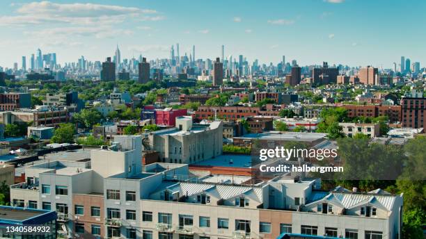 aerial view of prospect heights and crown heights - prospect heights brooklyn nyc stock pictures, royalty-free photos & images