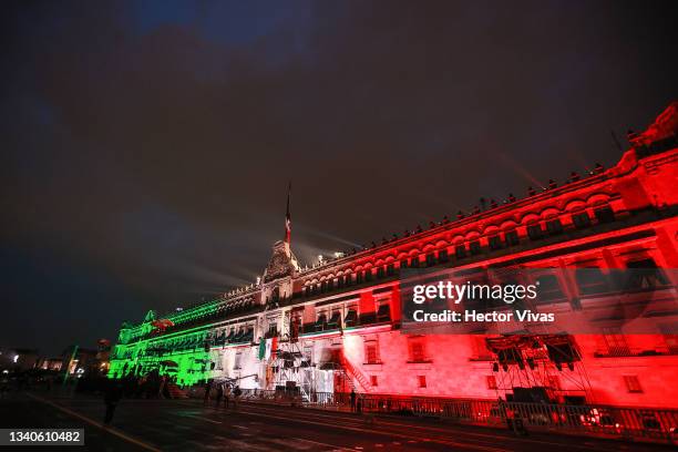 General view of the National Palace during the annual shout of independence as part of the independence day celebrations on September 15, 2021 in...