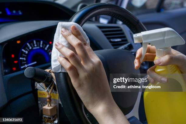 disinfection and cleaning of car interior. - car interior stock pictures, royalty-free photos & images