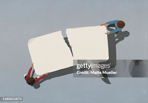 Couple ripping speech bubble Couple ripping speech bubble