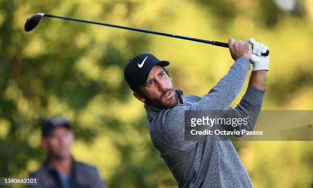 Romain Wattel of France tees off the 10th hole during Day One of the Dutch Open at Bernardus Golf on September 16, 2021 in...