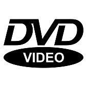 DVD video icon black and white outline