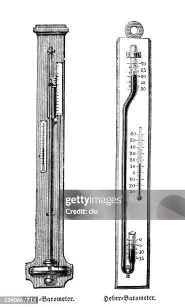 Barometer Internal Two Barometers On White Background Jar And Siphon High-Res Vector ...