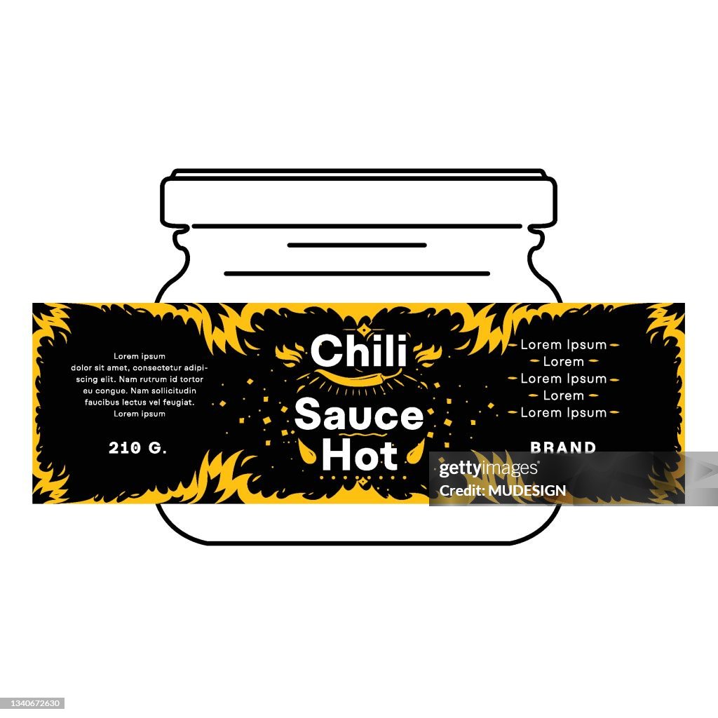 Chili sauce logo label badge