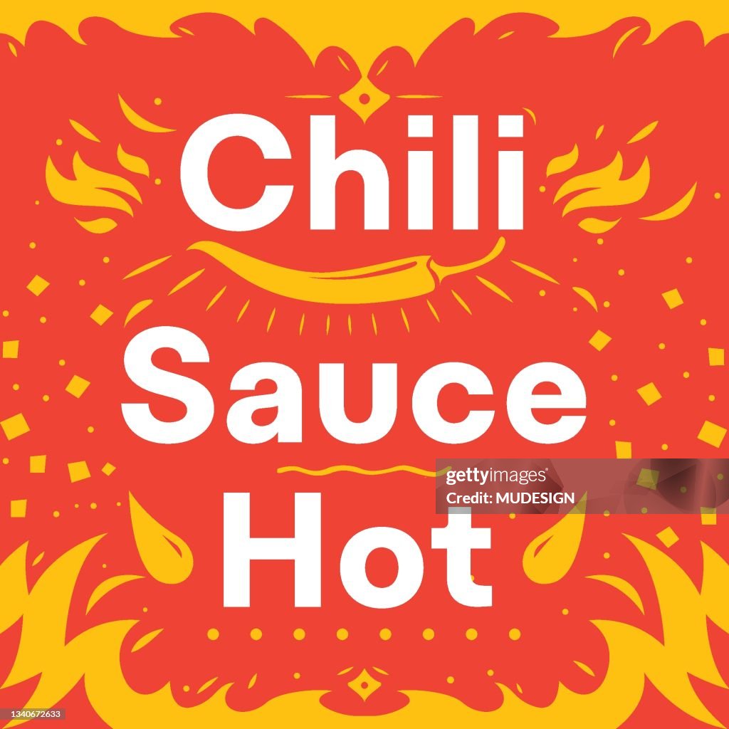 Chili sauce logo label badge