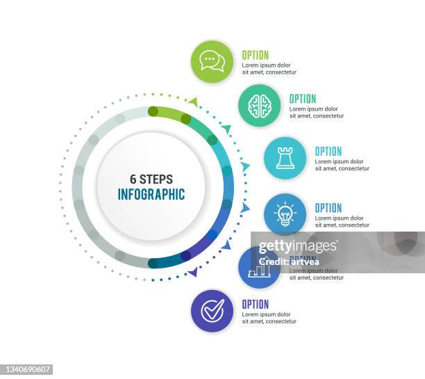 infographic elements - number 6 stock illustrations