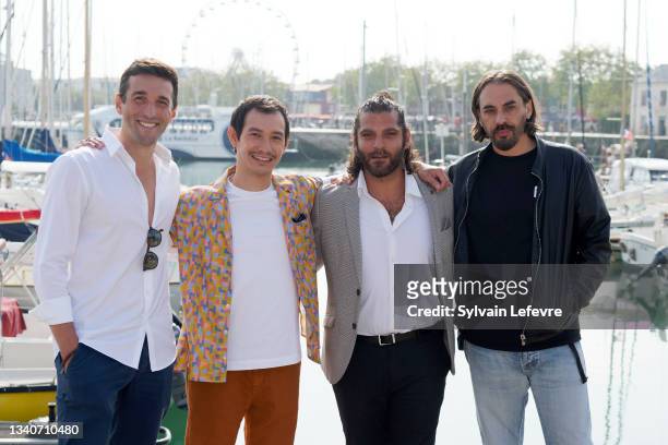 Eric Pellegrin, Nicolas Phongpheth, Vincent Heneine, Gringe attend the photocall for "VTC" during the Fiction Festival - Day Three on September 16,...