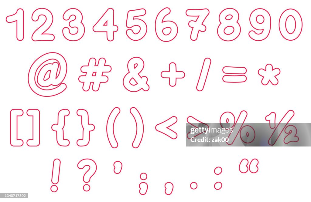Punctum Numbers Punctuation Marks And Numbers High-Res Vector Graphic - Getty Images