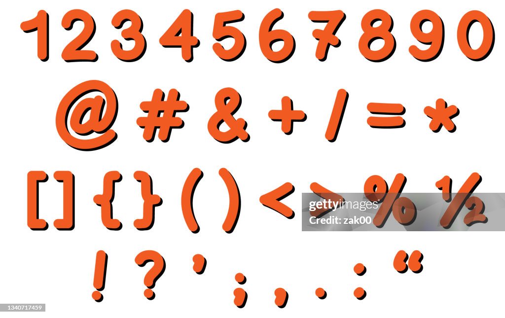 Punctum Numbers Punctuation Marks And Numbers High-Res Vector Graphic - Getty Images