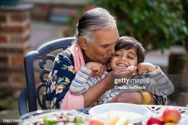 a grandmothers love - indian grandparents stock pictures, royalty-free photos & images