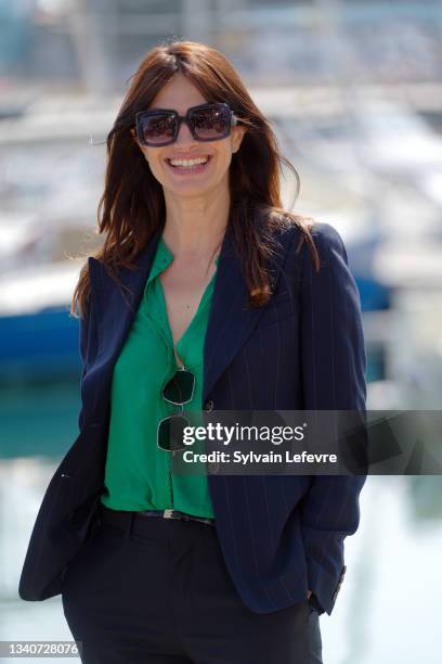 Helena Noguerra attends the photocall for "La derniere partie" during the Fiction Festival - Day Three on September 16, 2021 in La Rochelle, France.