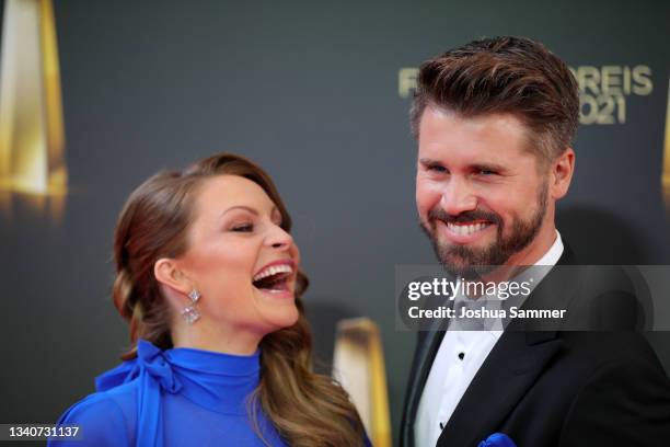 Jana Schoelermann and Thore Schoelermann attends the German Television Award at Tanzbrunnen on September 16, 2021 in Cologne, Germany.