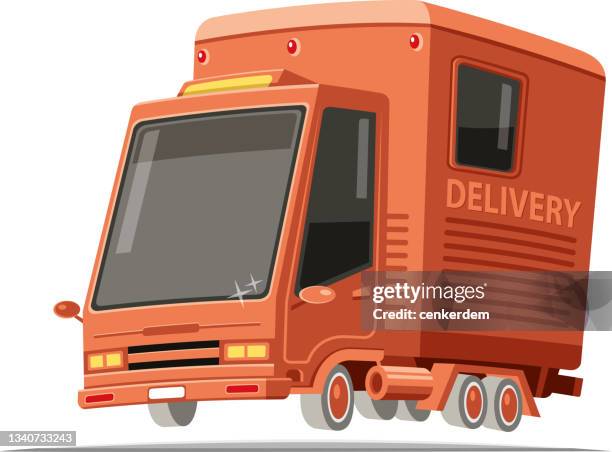 delivery pickup - mail truck cartoon stock illustrations