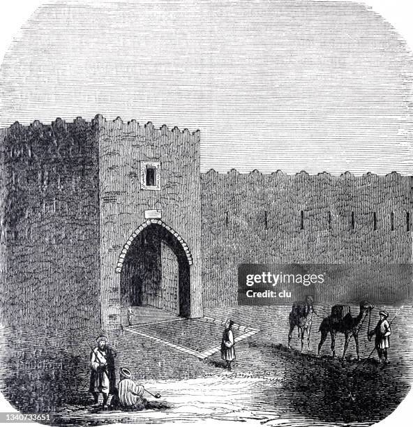 beirut city gate - beirut stock illustrations