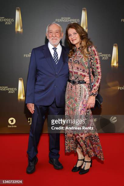 Dieter Hallervorden and Christiane Zander attend the German Television Award at Tanzbrunnen on September 16, 2021 in Cologne, Germany.