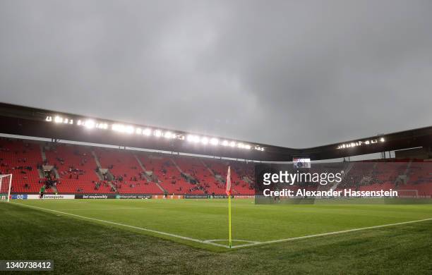 General view inside the stadium prior to the UEFA Europa Conference League group E match between Slavia Praha and 1. FC Union Berlin at Eden Arena on...