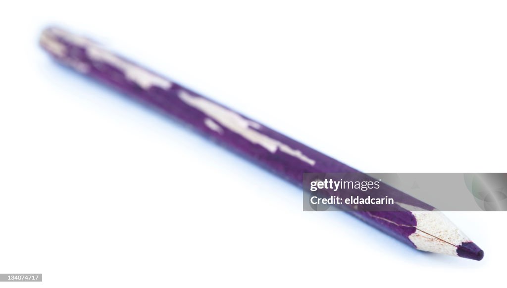 Isolated Purple Pencil Front Side