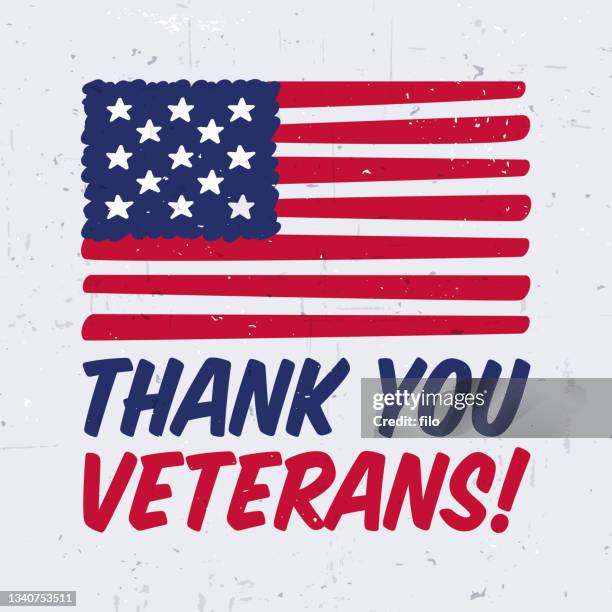 thank you veterans! - us veteran's day stock illustrations