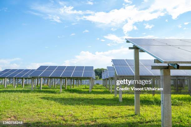 solar panel,power plant using renewable solar energy with sun,photovoltaic. - sustainable energy sources stock pictures, royalty-free photos & images