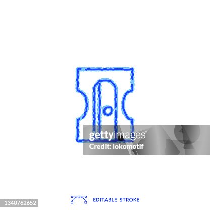 Sketchy Sharpener Icon with Editable Stroke Sketchy Sharpener Icon with Editable Stroke