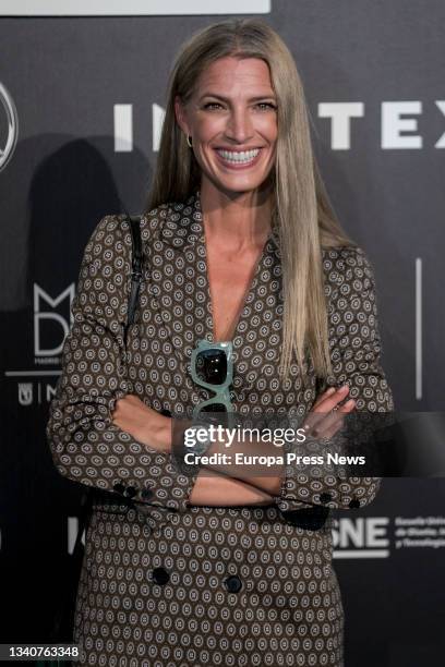 The model Laura Sanchez poses at the photocall of the Duyos Spring/Summer 2022 collection fashion show, the day the catwalk of the 74th edition of...